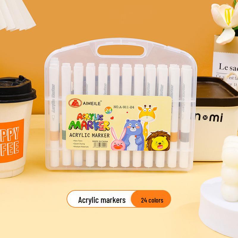 Quick-Drying, Stackable Acrylic Markers for Children's DIY Doodling