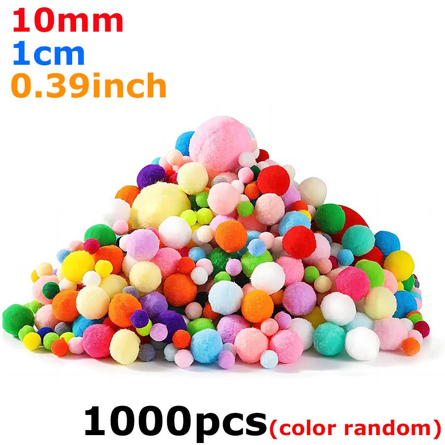 

1000pcs 10mm Soft Fluffy High Elasticity PomPom for DIY Crafts Home Decor Wedding Party Decoration Handicraft Art Supplies Kits