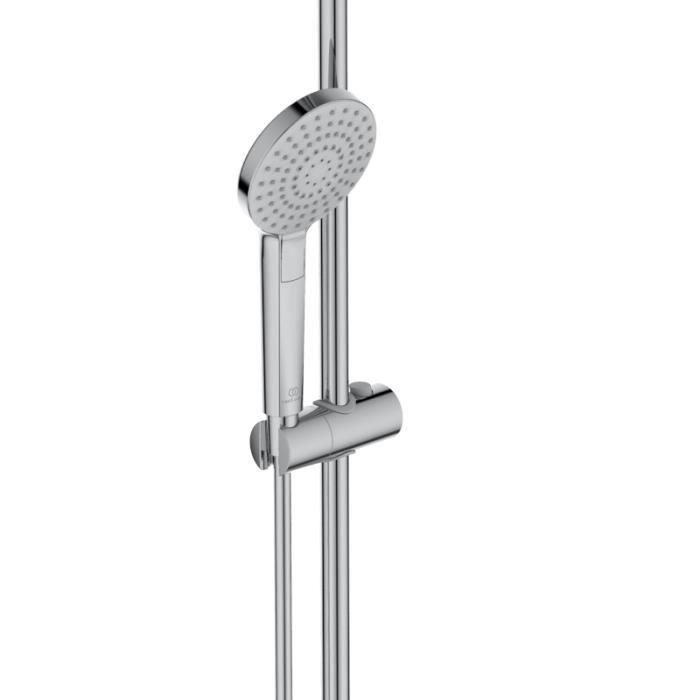 Colonne de douche thermostatique - CERATHERM T50 - Pomme de tête 20 cm + Douchette 11 cm 3J - Ideal Standard