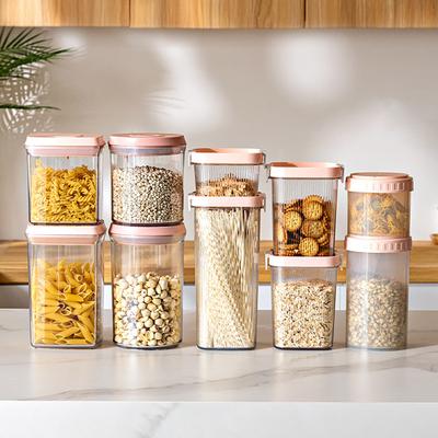550/1100ML Food Storage Jar Transparent Good Seal Dustproof Moisture-proof Condiment Container with Lid Candy Grains Nuts Rice Beans Storage Box