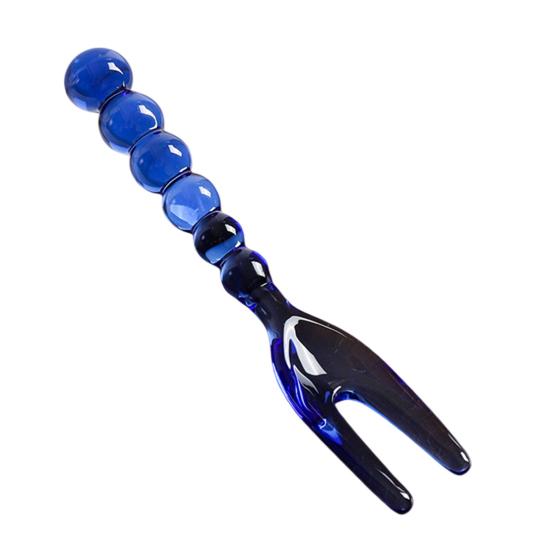 

Handmade Vintage Glass Spoon Fork for Coffee Milk Long Handle Stirring Utensil Heat-Resistant Dishwasher Safe Colorful Artistic Tableware Unique Gift D