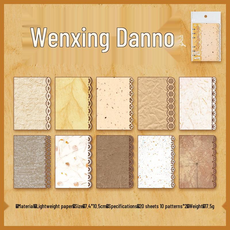 Yu Xian Fog Island M5 Lace Retro Journal Paper - 20 Sheets, 4 Styles