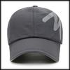 Mesh English Brim Quick CA501 [White Fang] Cap, Letters, Logo, Hat, Line, Running, Lightweight, Drying, Men's, Women's, (Dark Gray)