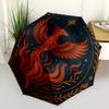 Phoenix Rising: A Majestic Circular Artwork for WallsUmbrella, Portable 3-Fold Compact Umbrella for Men & Women Gift