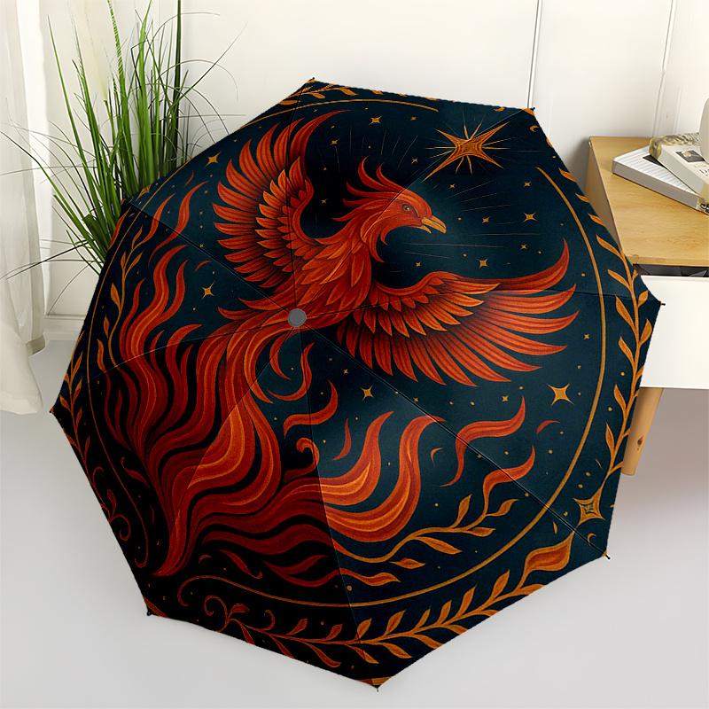 

Phoenix Rising: A Majestic Circular Artwork for WallsUmbrella, Portable 3-Fold Compact Umbrella for Men & Women Gift