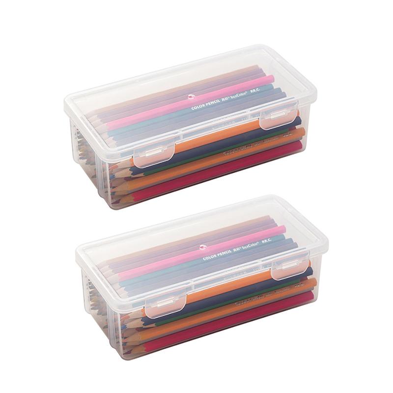 Cosmetic Makeup Boxes Transparent Pencil Case Foundation Blush Eyeshadow Brushes Holder Desktop Stationery Storage Organizer