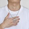 Cool Geometric Pendant Necklaces for Men Boys, Waterproof Stainless Steel Square Pendant with Box Chain, Minimalist Collar Gift