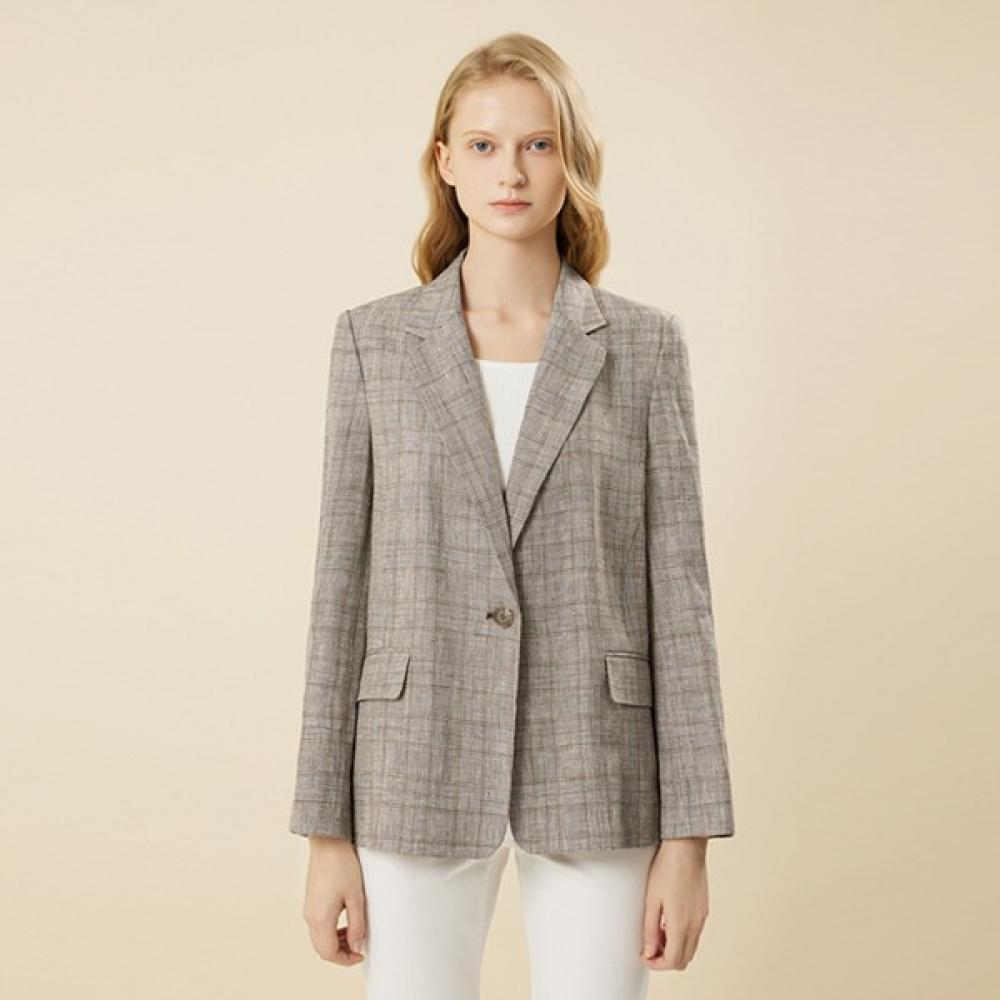 

She S miSS Льняной клетчатый однобортный пиджак Swwjkn21070 beige/55