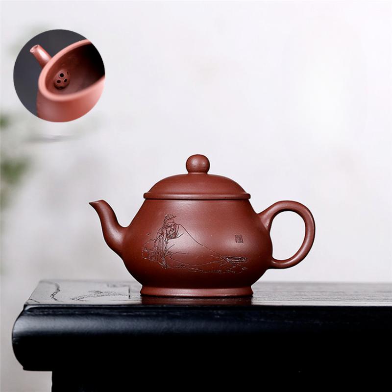 

160 мл изысканные чайники из фиолетовой глины Исин, ручной работы, грушевидный горшок, чайник из фиолетовой глины, чайный сервиз Zisha, предметы для чая, товары для рукоделия