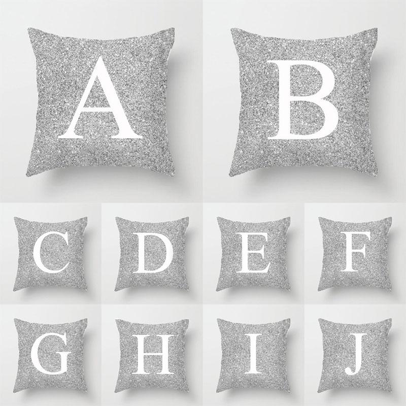 Chic Letter Cushion Rose Gold Glitter Throw Pillow Case Cover Designed For Trendy Home Sofa Decor 45cm