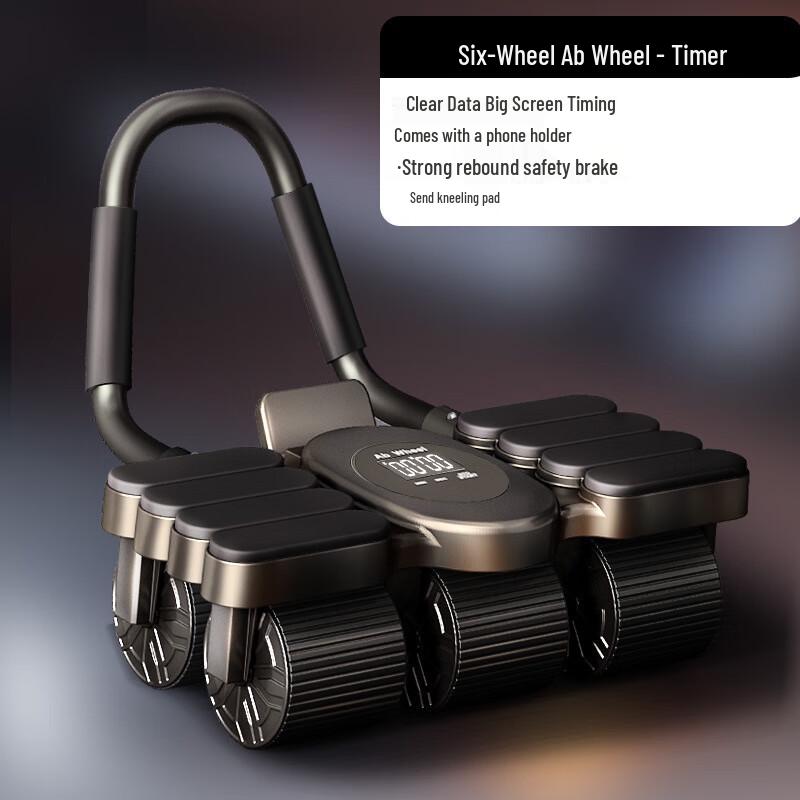 WEZHO Six-Wheel Abdominal Roller with Elbow Support
