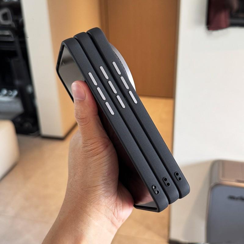 Business Pro Magsafe Magnetický nabíjecí kryt Pro Xiaomi 17 Ultra 17 Pro Max 13 /14/15 Ultra Texturovaná kůže Kovová tlačítka Kryt