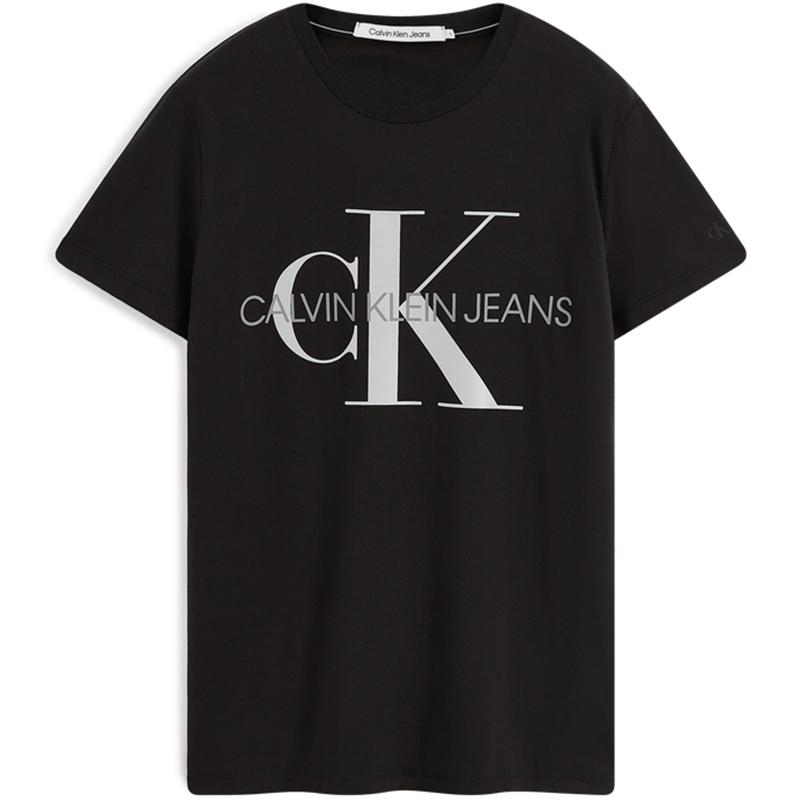 

Calvin Klein Ck Letter Print Breathable Short Sleeve T-Shirt Unisex Tops Black J314764-BAE XL