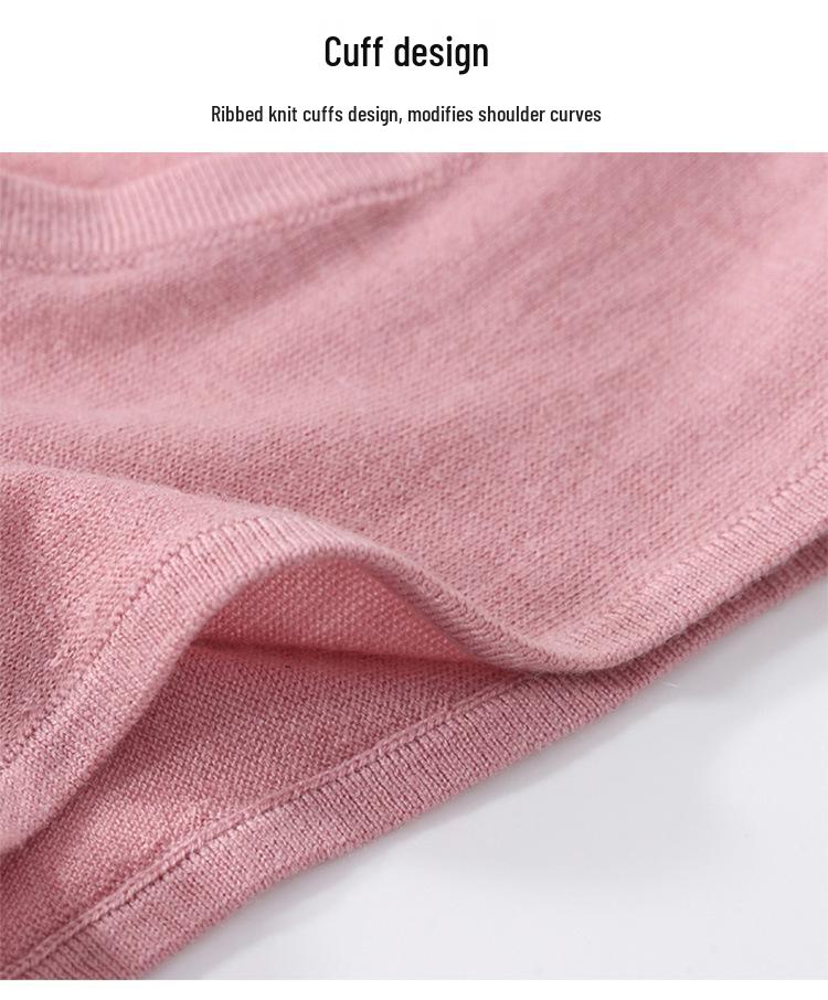 2025 Women's Fine Merino Wool Round Neck Sleeveless Knitted Vest – Solid Color, Loose Fit, Versatile Base Layer for Early Autumn