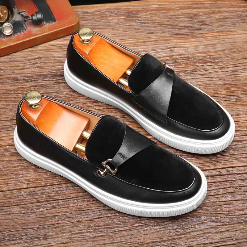 Luxury Men's Casual Slip-on Leather Shoes Men Classic British Style Penny Loafers Mens Outdoor Moccasins Driving Flats