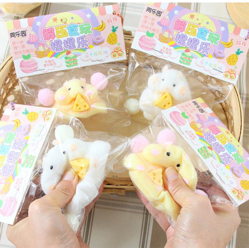 Cartoon Hamster Squeeze Toys Plush Cat Paw Stress Relief Toy Rebound Stress Relieving Toy for Children Adult Birthday Party Gift