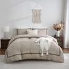 3PCS White And Khaki Duvet Cover Set Ball Comforter Cover Geometric Line Bed set soft lightweight Down Bedding Set All season