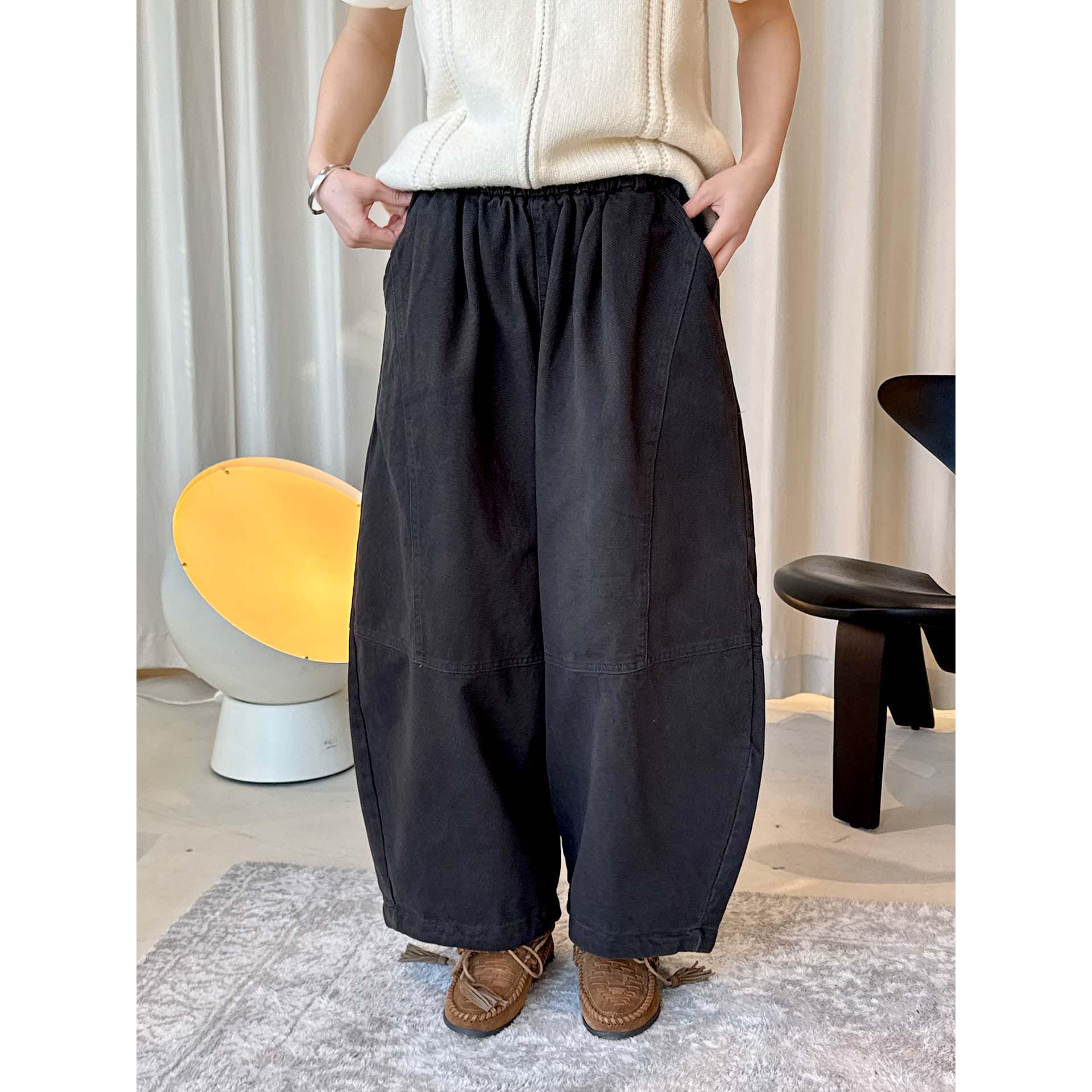 

Winter Japanese-Style Relaxed Fit Fleece Balloon Pants for Women One Size серый/древесный уголь