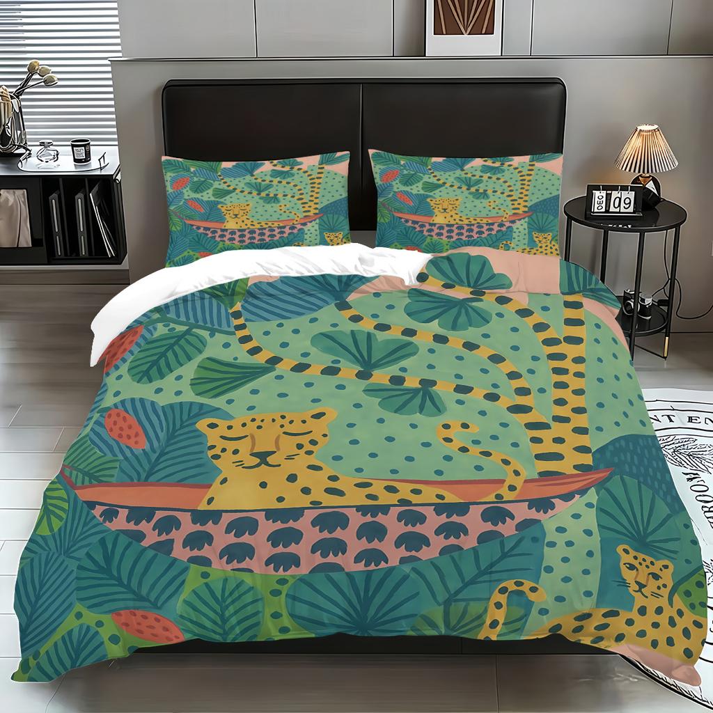 Comforter Plants Digital Printed 3Pcs Queen King Bedding Set Floral Bed For Home Decor