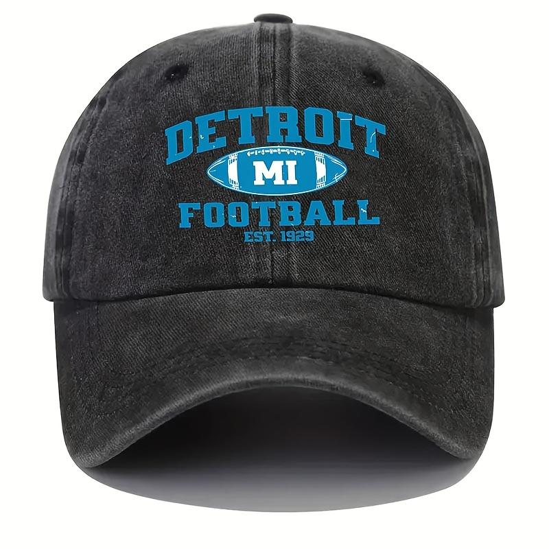 Womens Detroit MI Football Vintage Baseball Cap 100 Polyester Hand Washable Retro Sporty Design with EST