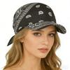 Damska Kolorowa Bawełniana Chusta na Głowę z Wzorem Paisley z Daszkiem Opaska Bandana Ochrona przed Słońcem Lekka Oddychająca Letnia Outdoor