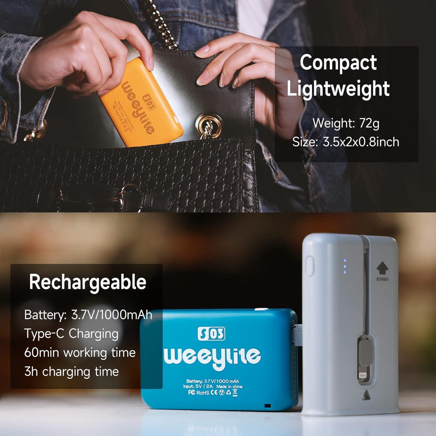 

WEEYLITE S03 Portable RGB LED Video Light Full Color Photography Fill Light for Live Streaming/Outdoor Shooting Grey