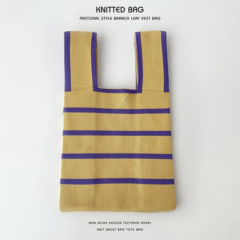 Colorful Knitted Handbags: Women's Fashion Shoulder Bags & Vest Waistcoat Styles