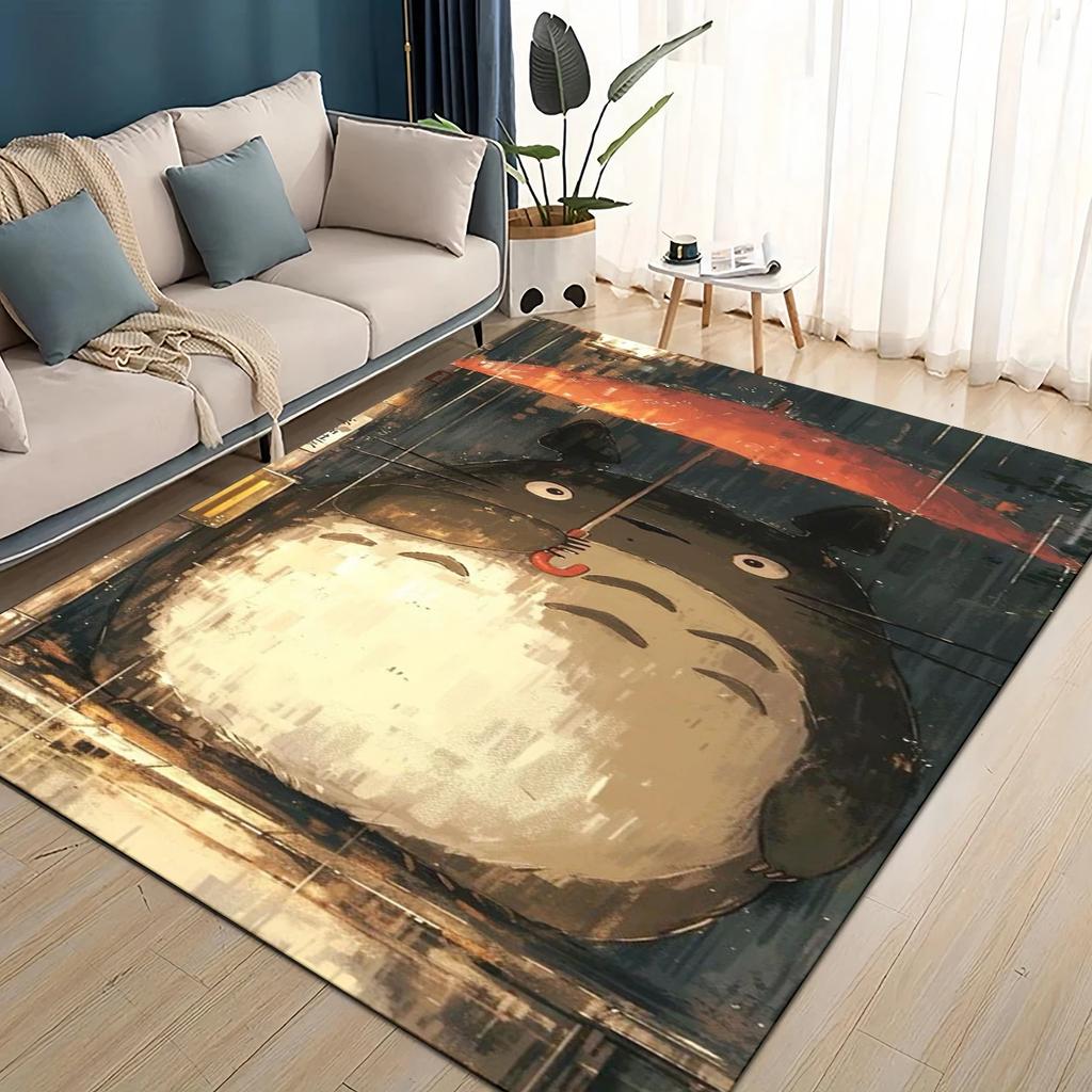 3D T-Totoros Cartoon Area Rug,Carpet Rug for Living Room Children's Bedroom Sofa Doormat Decor,kids Play Non-slip Floor Mat