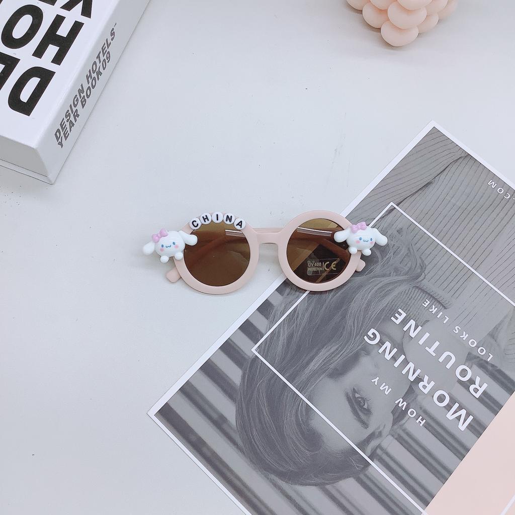 Móda Kreslené Roztomilé Dětské Sluneční Brýle Pes s Velkýma Ušima Roztomilé Cool Dětské Sluneční Brýle Cestování Konkávní Foto Brýle