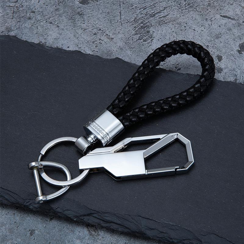 Men's High-End Woven Rope Keychain: Anti-Lost Key Ring for Cars & Motorcycles