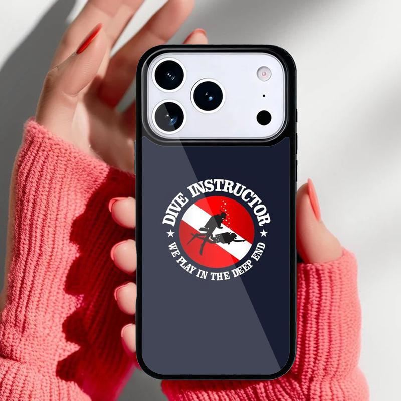 Dive Scuba Diver Shark Diving Phone Case for iPhone 17 16 15 14 13 Pro Max Back Cover for 12 11 Pro Coque