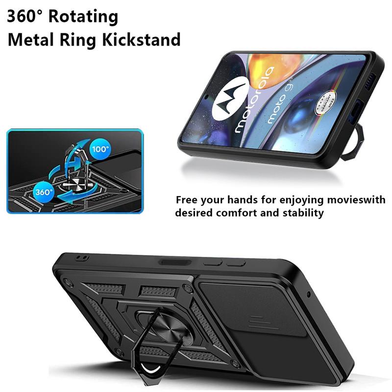 For Motorola Moto G22 Case Car Magnetic Ring Armor Shockproof Case For Moto G22 G 22 4G Stand Push Pull Camera Protect Cover
