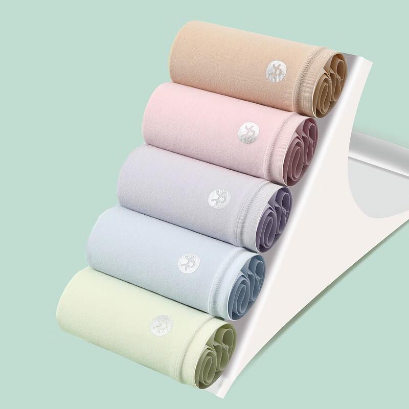 Fenteng Women's Antibacterial Cotton & Mulberry Silk Briefs 5-Pack