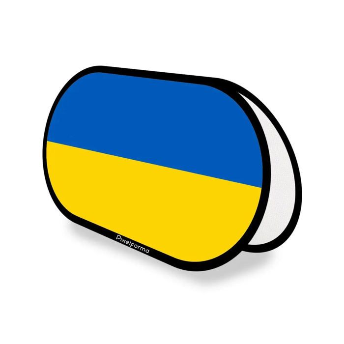 Drapeau - Ukraine - Ovale - 70 x 120 cm - Polyester - Impression recto/verso