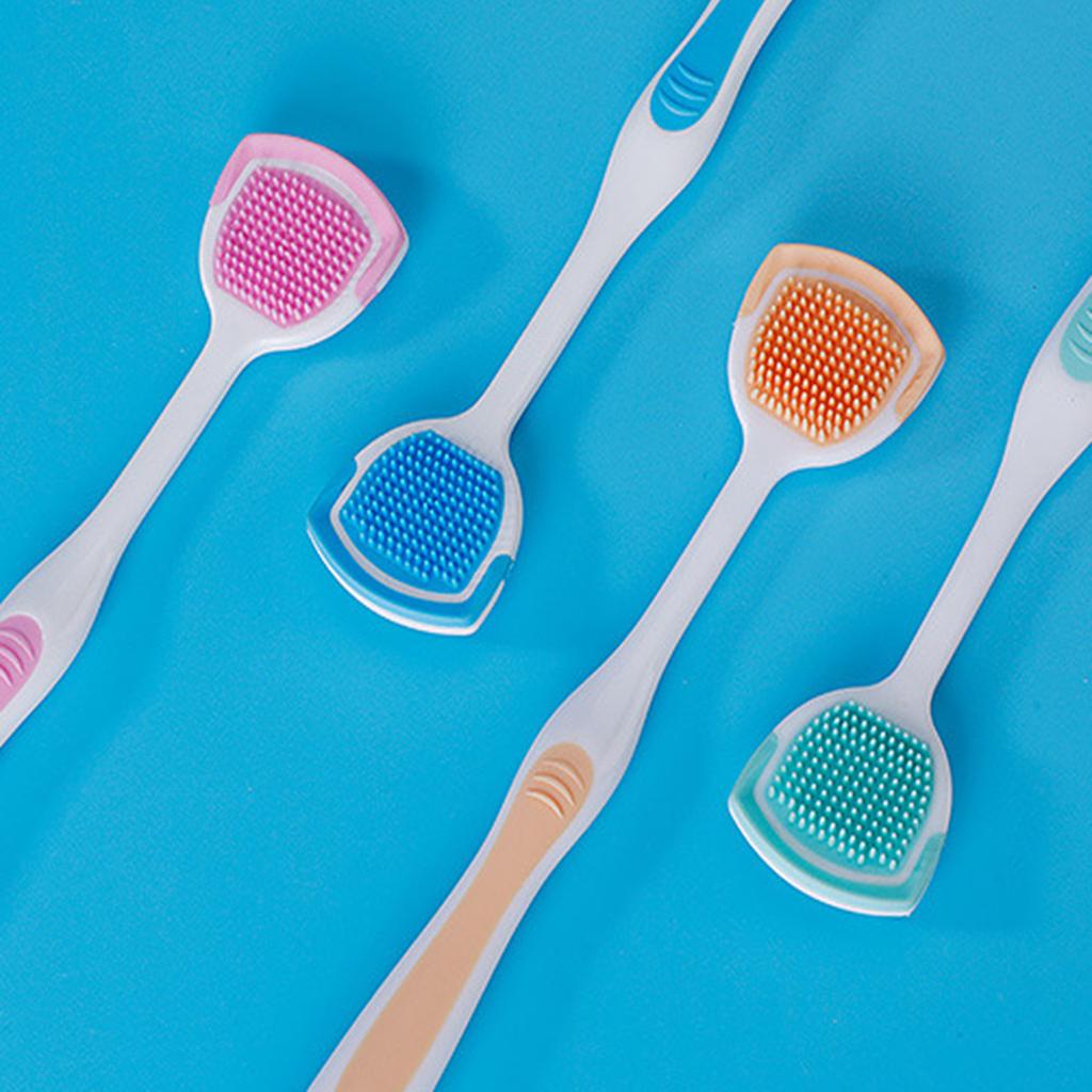Soft Silicone Tongue Brush Tongue Coating Scraper Cleaning Toothbrush Mouth Fresh Breath Scraping Hygiene Oral Health Care