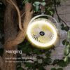 Outdoor Camping Fan Rechargeable Desktop Portable Circulator Wireless Ceiling Electric Fan Light Mini Standing LED Fan Lamp
