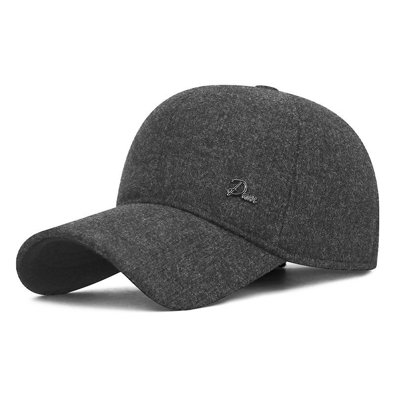 

Зимняя теплая хлопковая шапка с утиным язычком для мужчин среднего и пожилого возраста, с защитой ушей, толстая бархатная бейсболка для верховой езды серый