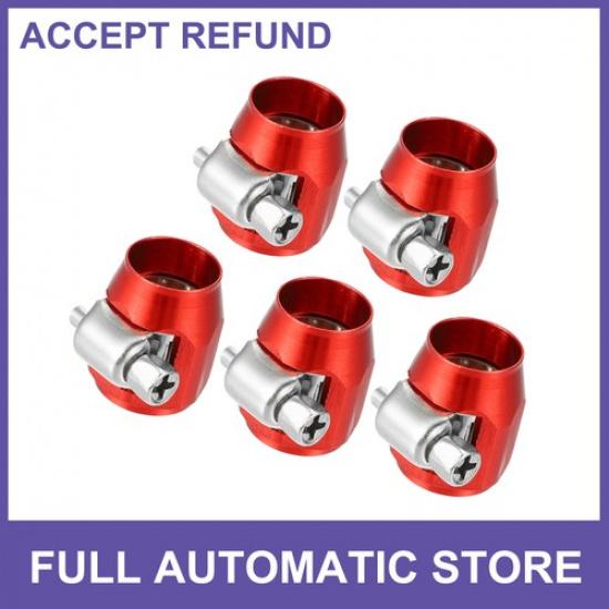 FIVE AN4 Hex Hose Finisher Flexible Rubber Pipe Clamp with Screw Red Universal