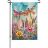Double-Sided Outdoor Flag Featuring Dragonflies And Plants, Made of All-Weather Polyester, Perfect for Welcoming Decor In Your Patio, Lawn, Yard, And