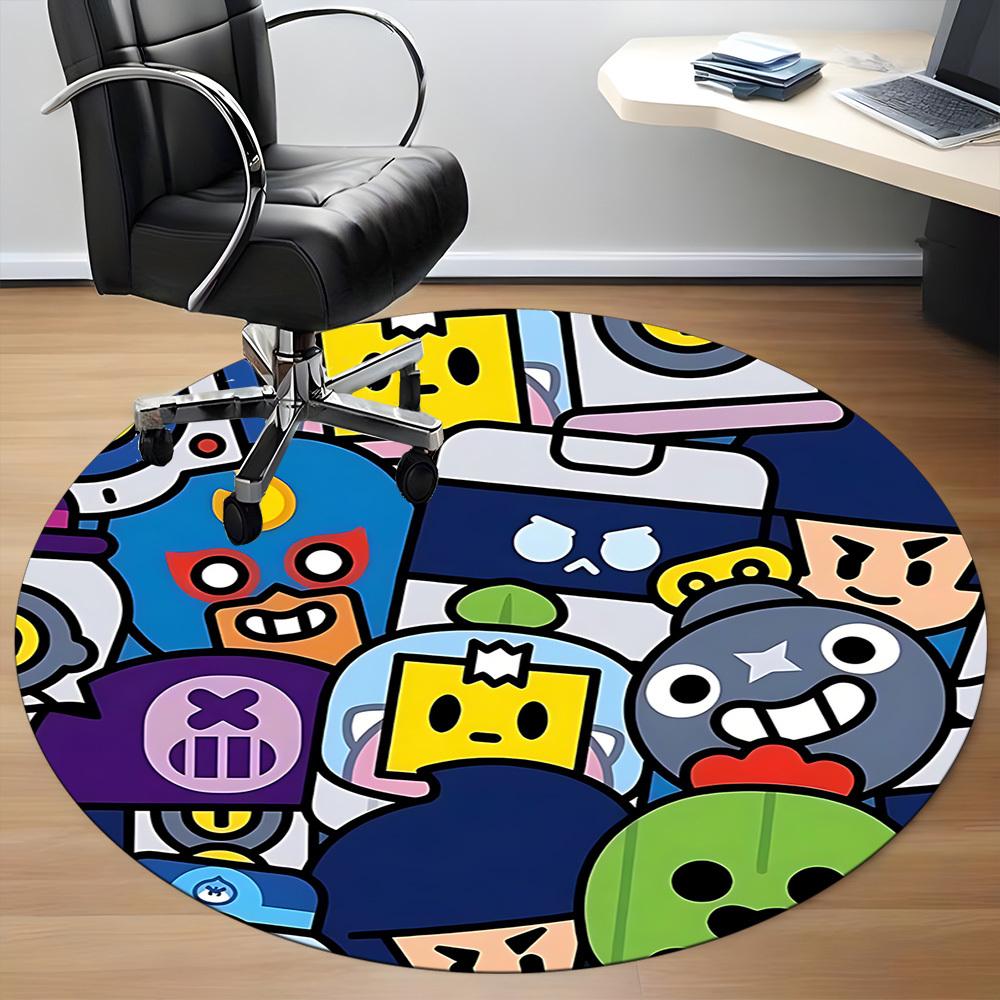 1pc Robot Toy Office Round Area Rug, Indoor Mat Suitable ForOffice, Under Office Chairs Bedroom Living Room Home Decor, Room Deco,  N40