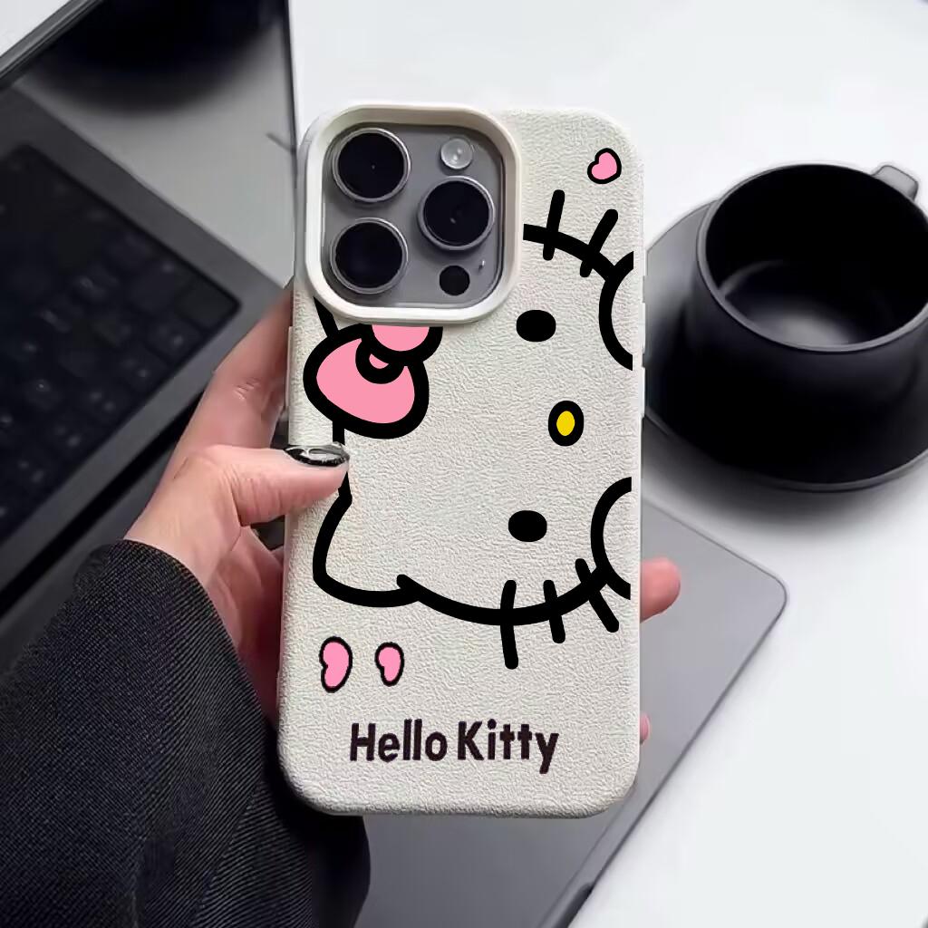 Pretty Cute Hello Kitty Chain Case For Iphone 17 Pro Max 17 Air 16 15 14 13 12 11 Pro Max 16e Lichee Pattern Phone Casing
