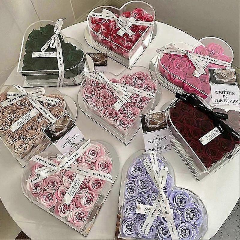 Clear Heart Shaped Plastic Container Transparent Valentine Present Flower Box for Valentine Packaging