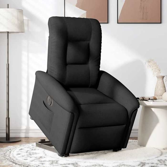 VidaXL Fauteuil inclinable électrique noir tissu, chaise inclinable électrique, fauteuil électrique pour personnes âgées, 3303276