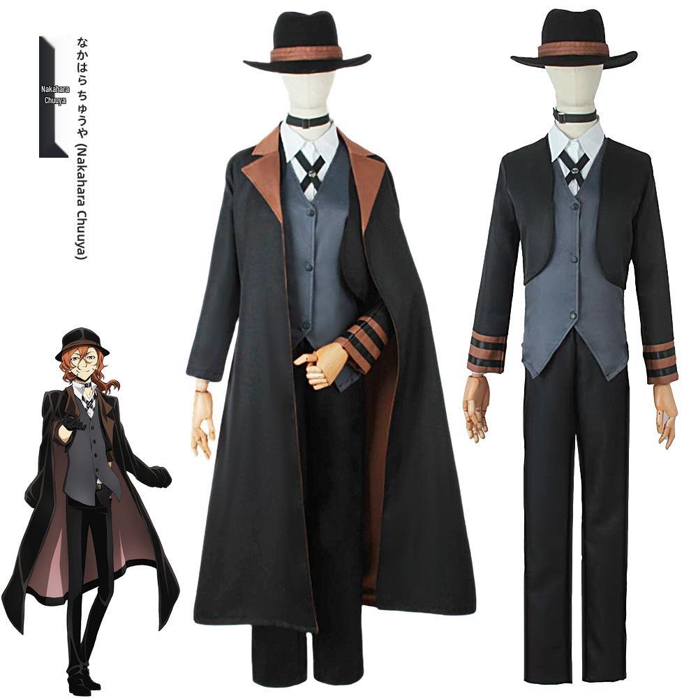 Bungo Stray Dogs Dazai Osamu & Nakahara Chuuya Anime Cosplay Kostymesett Tilgjengelig