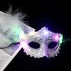 Hollow Out LED Glowing Mask Party Supplies Venice Masquerade Masks Feather Butterfly Mask  Party