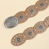 Women's Retro Wasteland-Style Oval Eyelet Waist Belt Dress