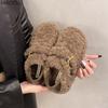 2026 Autumn Winter Plush Cotton Shoes Versatile Warm Women Belt Buckle Fashion Platform Shoes Women's Comfortable Casual Loafers