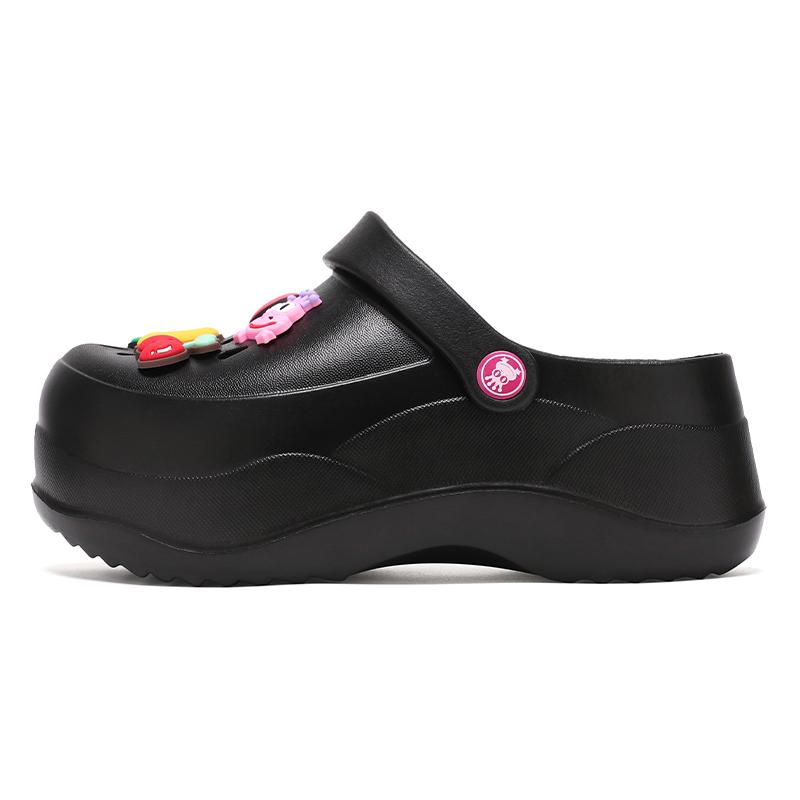 Dámské letní sandály s uzavřenou špičkou, 7 cm vyšší boty se zahradními dírkami