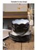 European Lotus Ceramic Irregular Plate and Salad Bowl Set