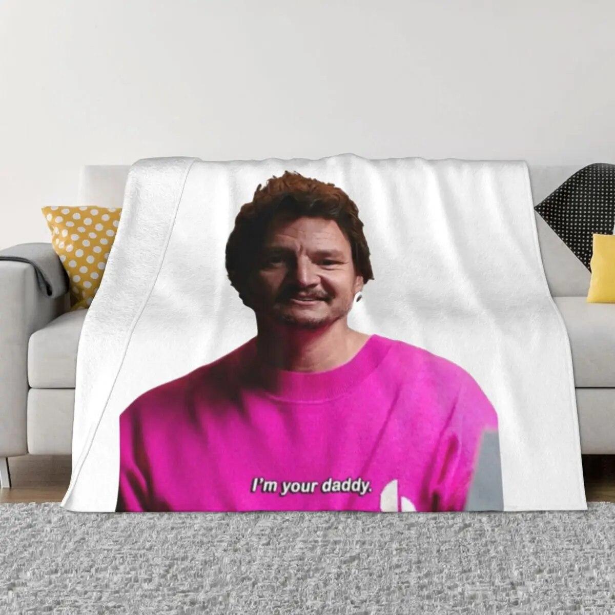 

Pedro Pascal Actor Blankets Flannel Spring Autumn Portable Lightweight Throw Blanket for Sofa Travel Rug Piece
